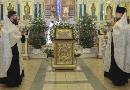 Всенощное бдение в канун Рождества Христова в Ильинском соборе г. Россошь