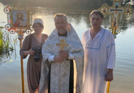 Крещение жителя с. Новая Калитва  в реке Дон