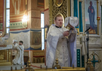 Божественная литургия в Ильинском соборе в праздник Собора Архистратига Михаила