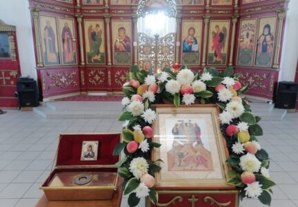 В Покровский храм сл. Шапошниковка прибыл ковчег с мощами святителя Митрофана Воронежского