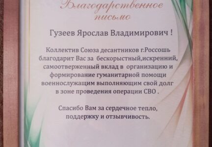 Священнослужителя Россошанского благочиния наградили за помощь военнослужащим
